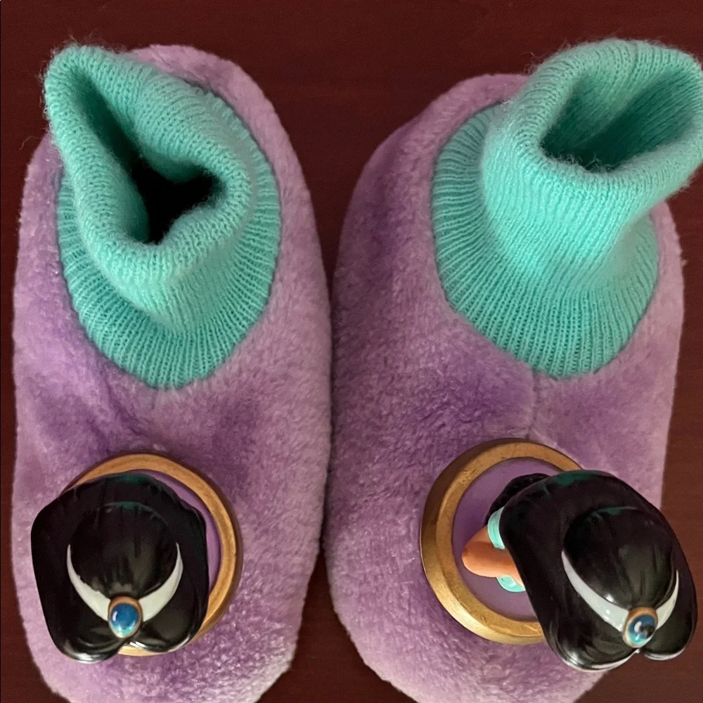 Disney Jasmine Purple and Teal Kids Slippers size 9/10
